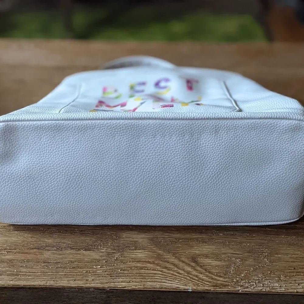 Minicci Best Mom Ever White Vegan Leather Purse